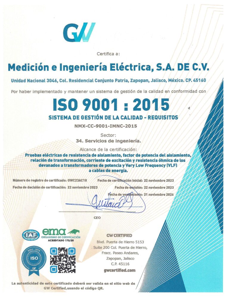 Certificación ISO 9001 2015